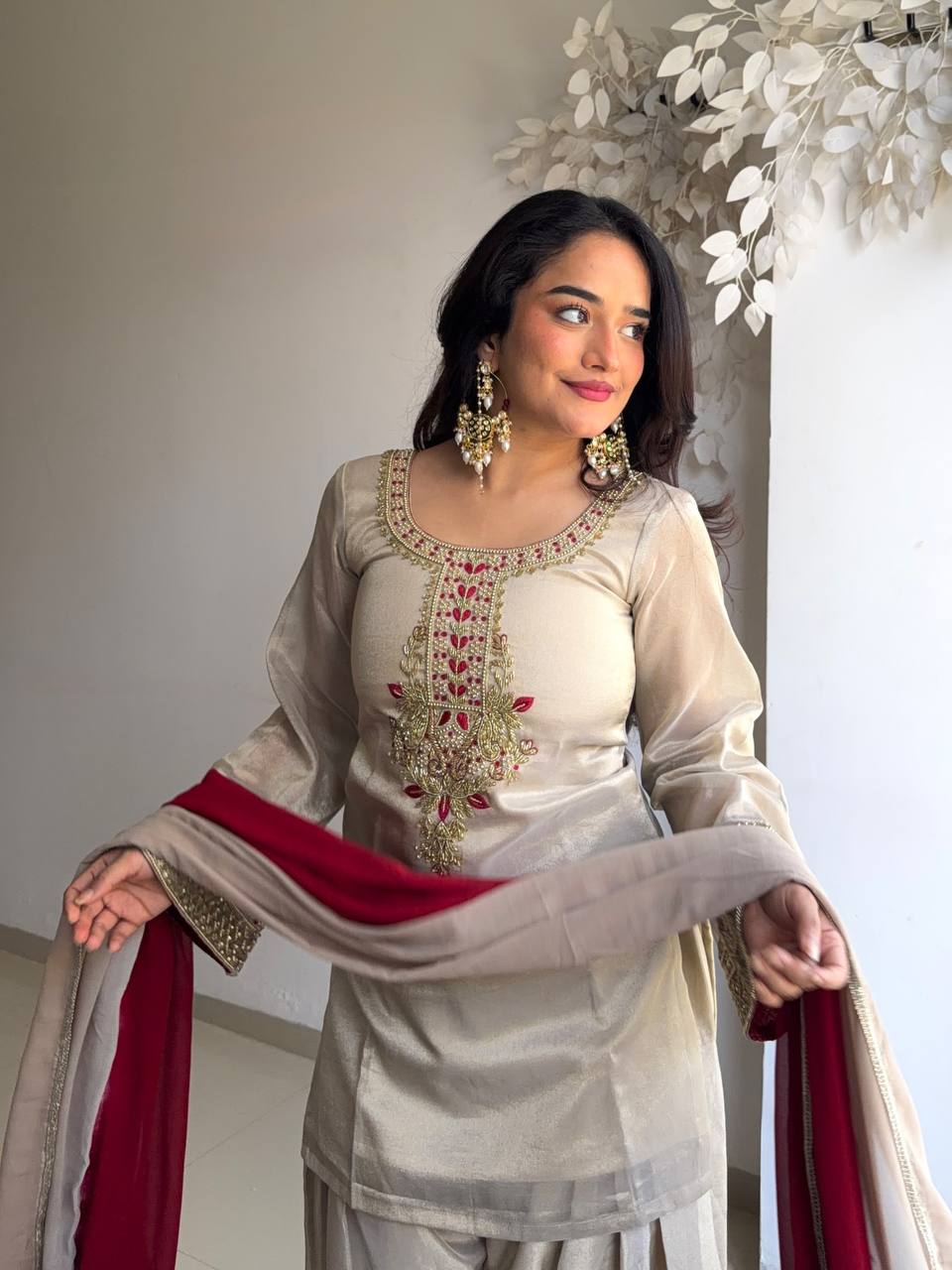 Royal Farshi Pant Ensemble with Soft Digital Print Dupatta