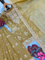 Aarvika NC Moss Silk 3mm Sequins Embroidered Palazzo Suit with Dupatta