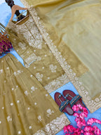 Aarvika NC Moss Silk 3mm Sequins Embroidered Palazzo Suit with Dupatta