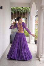 Navya Raas Georgette Bandhani Lehenga Choli Set with Kutchi Patchwork Blouse