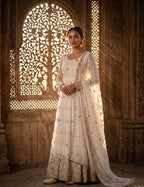 Vaidehi Vichitra Silk Sequins Embroidered Anarkali with Pant & Dupatta