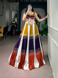 Aarvisha Soft Rayon Mirror Work & Gota Patti Navratri Lehenga Choli with Tassel Detailing