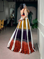 Aarvisha Soft Rayon Mirror Work & Gota Patti Navratri Lehenga Choli with Tassel Detailing
