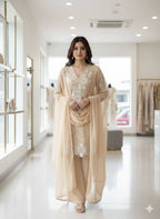Elegant Mother Daughter Party Wear with Embroidered Detailing Palazzo Set
