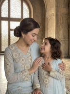 Elegant Mother Daughter Party Wear with Embroidered Detailing Palazzo Set