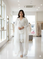 Elegant Mother Daughter Party Wear with Embroidered Detailing Palazzo Set