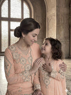 Elegant Mother Daughter Party Wear with Embroidered Detailing Palazzo Set