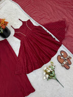 Designer Sharara Palazzo Set with Traditional Zarkhand Embellishments