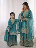 Noor Mahal Designer Sequence Embroidery Mother Daughter Outfit Set