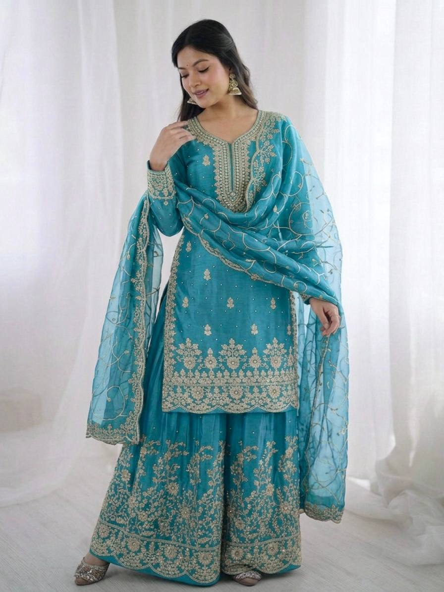 Noor Mahal Designer Sequence Embroidery Mother Daughter Outfit Set