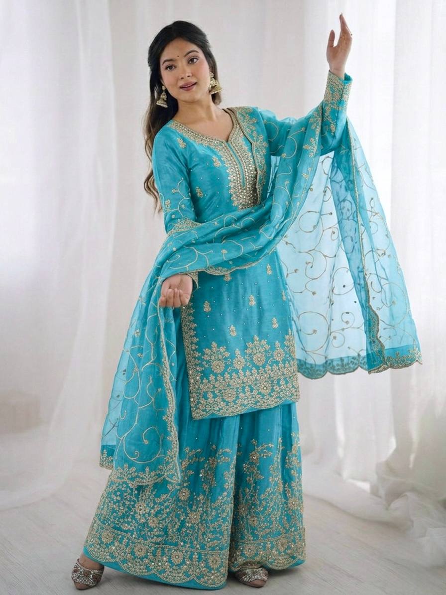 Noor Mahal Designer Sequence Embroidery Mother Daughter Outfit Set