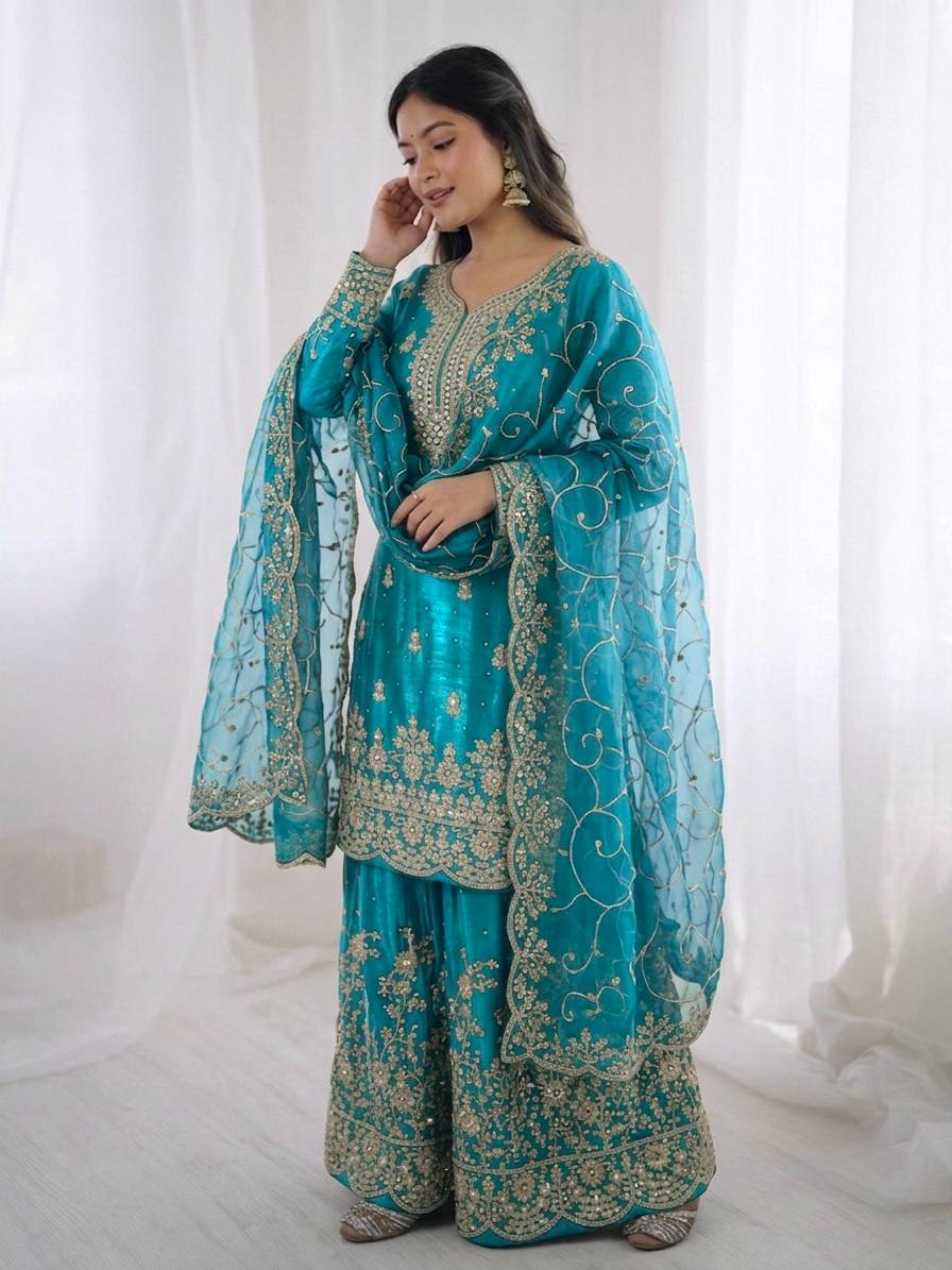 Noor Mahal Designer Sequence Embroidery Mother Daughter Outfit Set