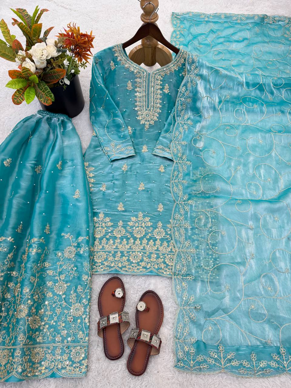 Noor Mahal Designer Sequence Embroidery Mother Daughter Outfit Set