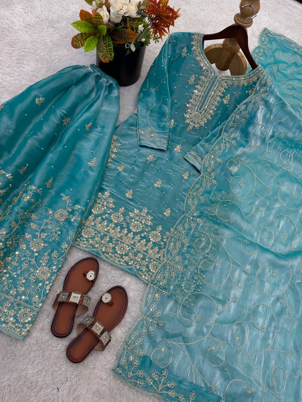 Noor Mahal Designer Sequence Embroidery Mother Daughter Outfit Set
