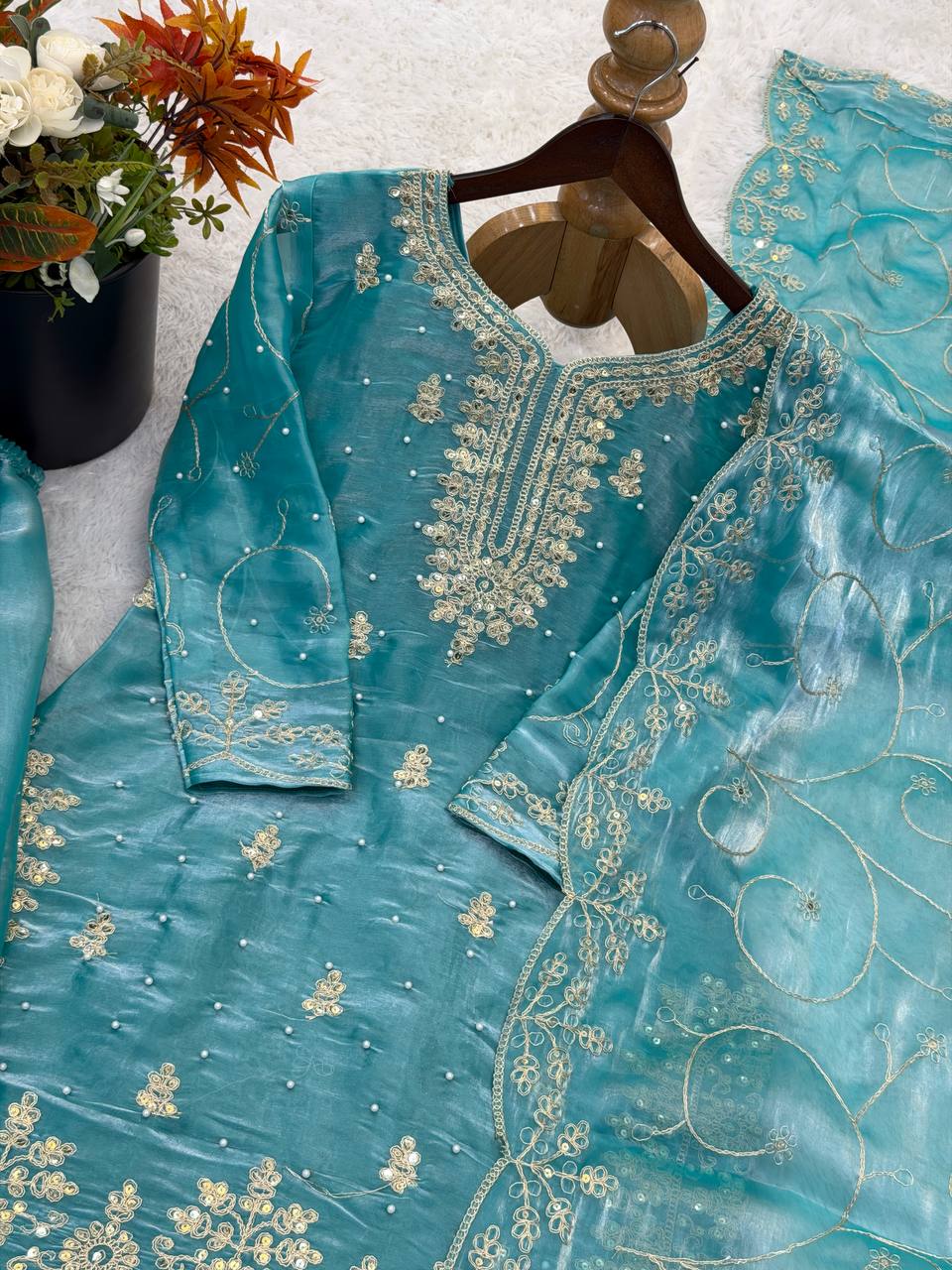 Noor Mahal Designer Sequence Embroidery Mother Daughter Outfit Set