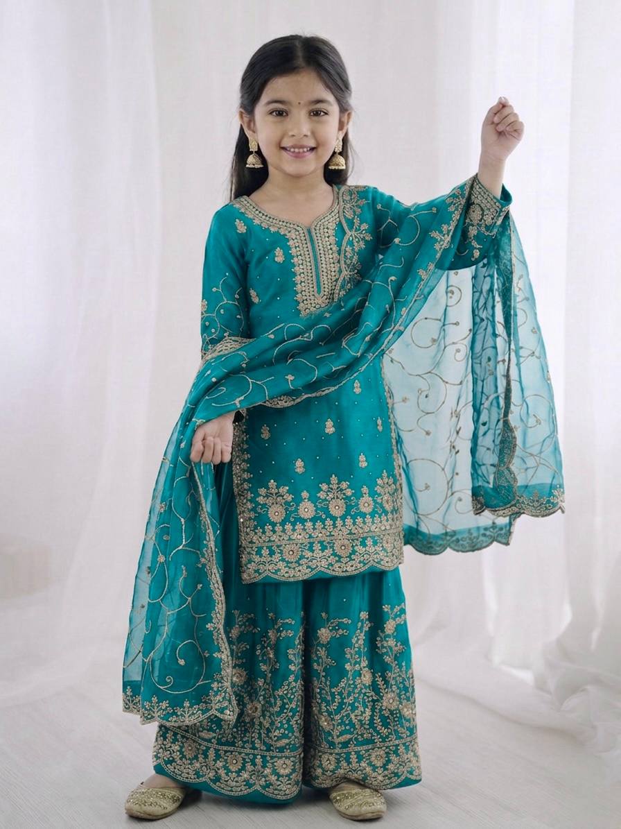 Noor Mahal Designer Sequence Embroidery Mother Daughter Outfit Set