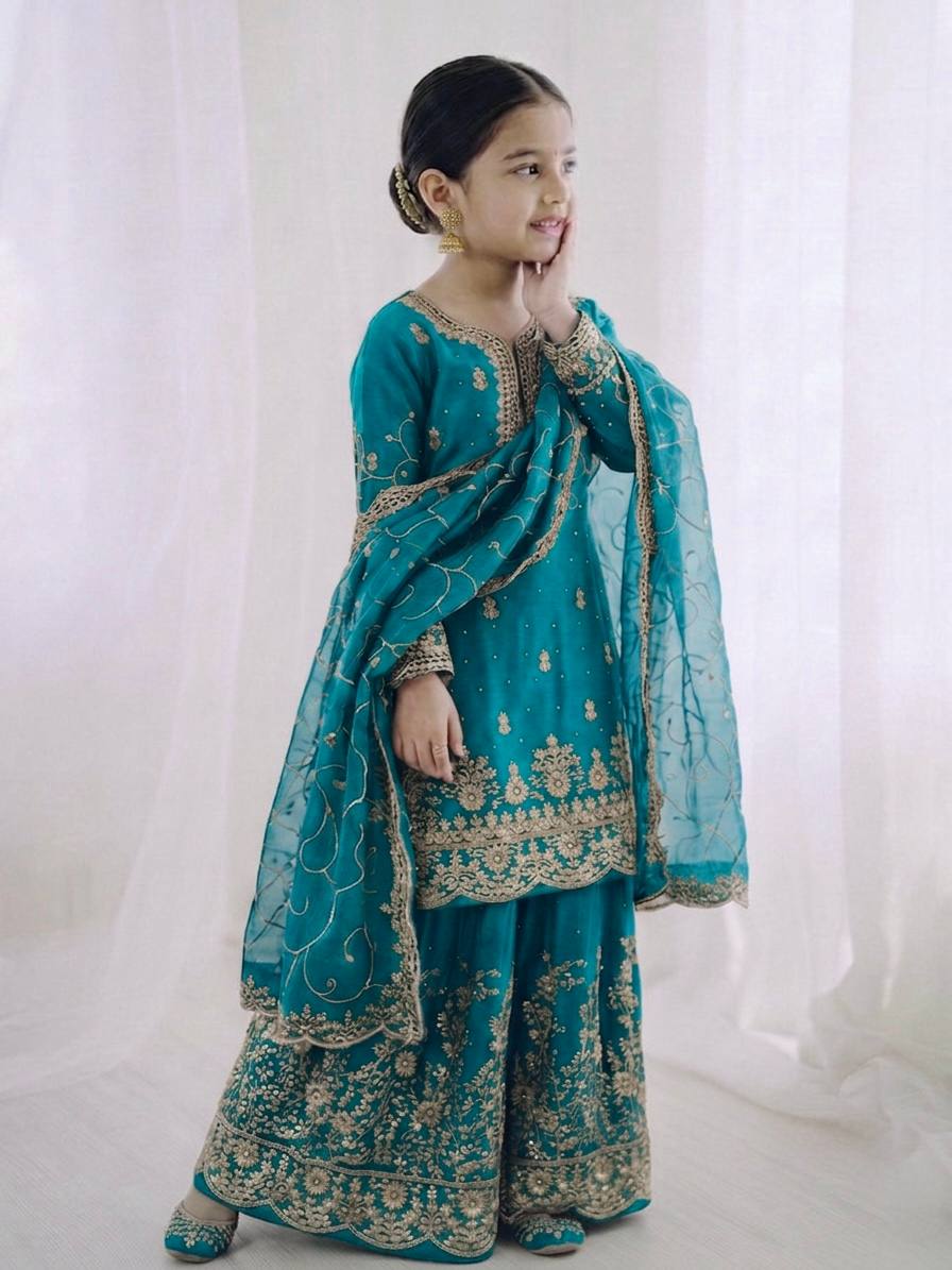 Noor Mahal Designer Sequence Embroidery Mother Daughter Outfit Set