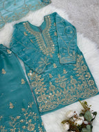 Noor Mahal Designer Sequence Embroidery Mother Daughter Outfit Set