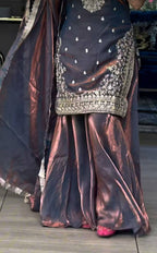 Heavy Fandy Silk Sharara Palazzo Set with 5mm Sequence Embroidery Work