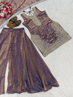 Heavy Fandy Silk Sharara Palazzo Set with 5mm Sequence Embroidery Work
