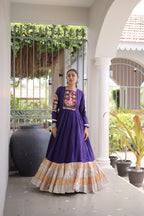 Vaidehi Rayon Kutchi Gamthi Thread Work Gown