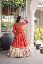 Vaidehi Rayon Kutchi Gamthi Thread Work Gown