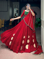 Kavisha Red Bandhej Print Gotta Work Navratri Chaniya Choli with Dupatta