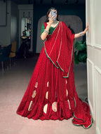 Kavisha Red Bandhej Print Gotta Work Navratri Chaniya Choli with Dupatta