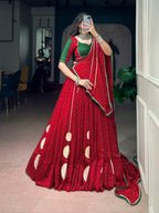 Kavisha Red Bandhej Print Gotta Work Navratri Chaniya Choli with Dupatta