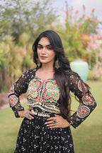 Aaradhya Georgette Bandhani Gown with Kutchi Patchwork