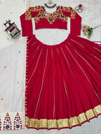 Rangmala Rayon Silk Patti Work Lehenga with Real Mirror & Kodi Lace Choli & Dupatta