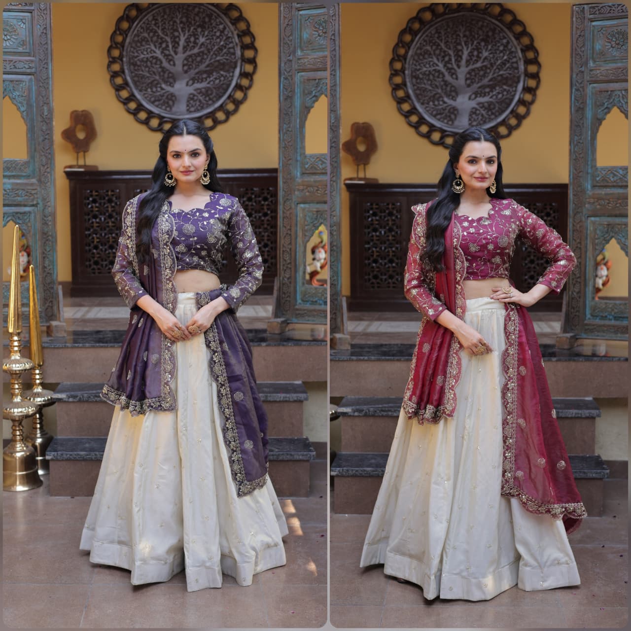 Elegant Zari Embroidered Lehenga with Designer Dupatta
