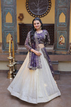 Elegant Zari Embroidered Lehenga with Designer Dupatta