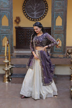 Elegant Zari Embroidered Lehenga with Designer Dupatta