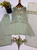 Premium Salsa Silk Embroidered Palazzo Set with Stone Work & Lace Border Dupatta, Fully Stitched Festive Ethnic Wear for Women