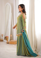 Zarisha Doremon Crush Mirror Lace Kurti Palazzo with Dupatta Set