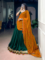 Ethnic Chinon Lehenga Choli with Georgette Bandhani Dupatta