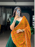 Ethnic Chinon Lehenga Choli with Georgette Bandhani Dupatta
