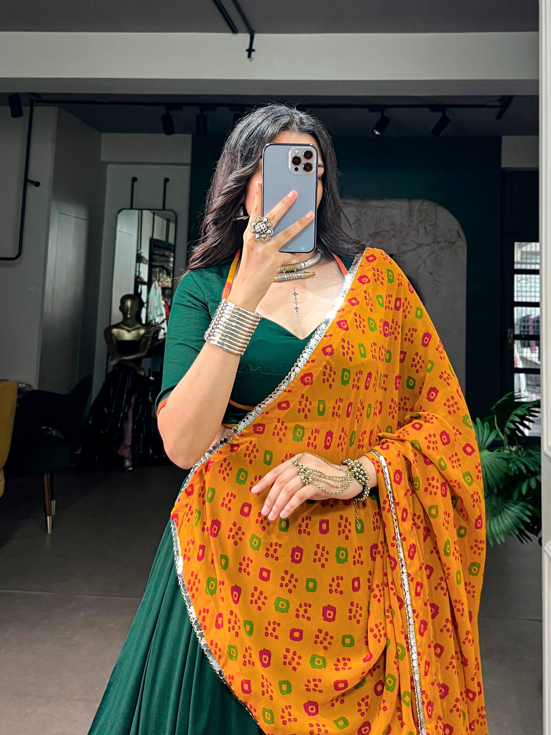 Ethnic Chinon Lehenga Choli with Georgette Bandhani Dupatta
