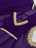 Vaidehika Georgette Ready-to-Wear Lace Border Saree with Designer Blouse