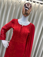 Premium Georgette Ethnic Suit with Lace Border Dupatta
