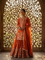 Yashvika ZMY Chu Silk Sequins Embroidered Sharara Suit with Dupatta