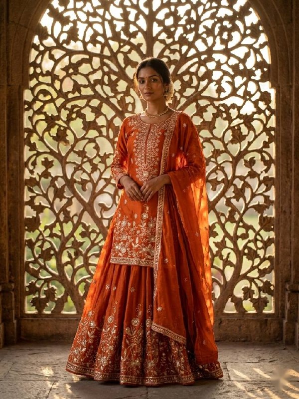 Yashvika ZMY Chu Silk Sequins Embroidered Sharara Suit with Dupatta
