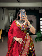 Premium Rayon Kutchi Gamthi Embroidered Lehenga Choli Set
