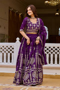 Designer Pure Vichitra Heavy Sequin Work Lehenga Choli, Fully Stitched Wedding Wear Set with 3.50 Metre Flair Dupatta