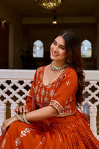 Designer Pure Vichitra Heavy Sequin Work Lehenga Choli, Fully Stitched Wedding Wear Set with 3.50 Metre Flair Dupatta
