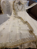 Afsana Étoile Designer Heavy Georgette Sequins Embroidered Anarkali Gown Set with 4 Meter Flair and Embroidered Dupatta
