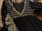 Afsana Étoile Designer Heavy Georgette Sequins Embroidered Anarkali Gown Set with 4 Meter Flair and Embroidered Dupatta