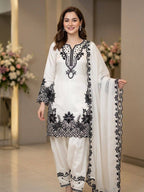 Traditional Farshi Salwar Suit Set with Embroidered Organza Dupatta