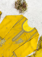 Faux Georgette Gharara Suit with Sequence Embroidery & Beads Work